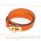 Hermes Rivale Double Wrap Bracelet Orange With Gold